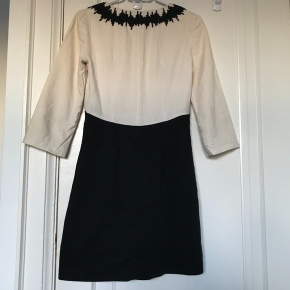 French Connection Black and Cream Dress - Picture 6 of 6